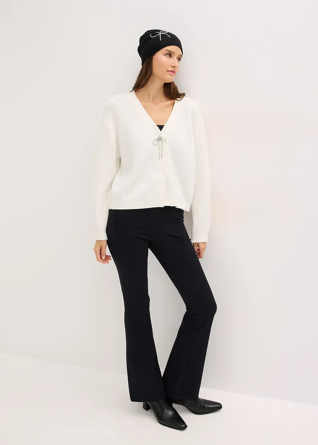 Gilet court en maille, Couleur: écru