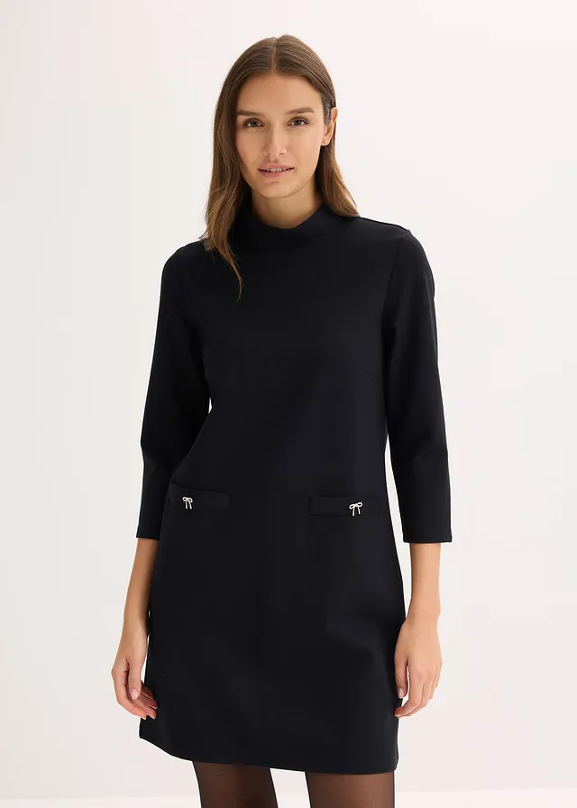 Robe courte en Punto di Roma • noir • product-page.page-title-suffix