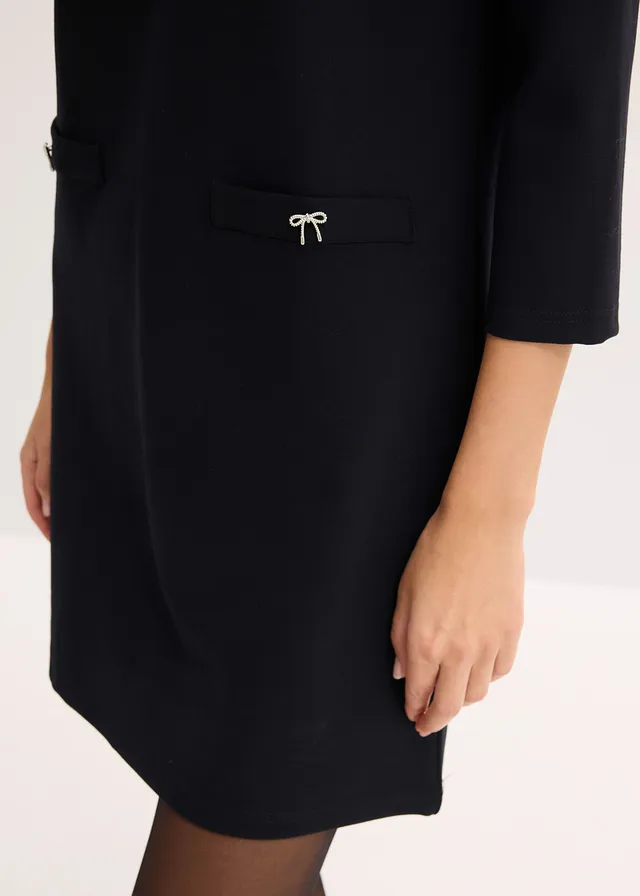 Robe courte en Punto di Roma • noir • product-page.page-title-suffix
