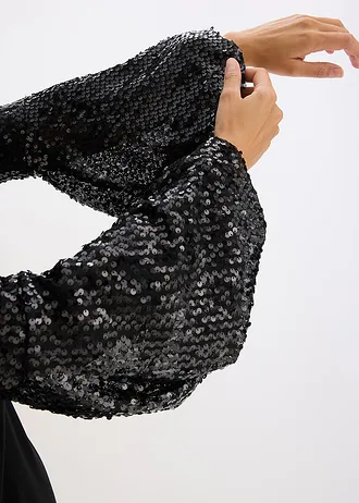 Midi jurk met pailletten • zwart • bonprix online shop