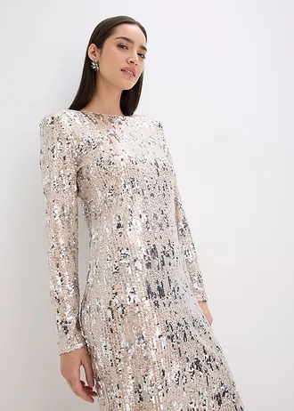 Rochie cu paiete • auriu/argintiu • magazin bonprix