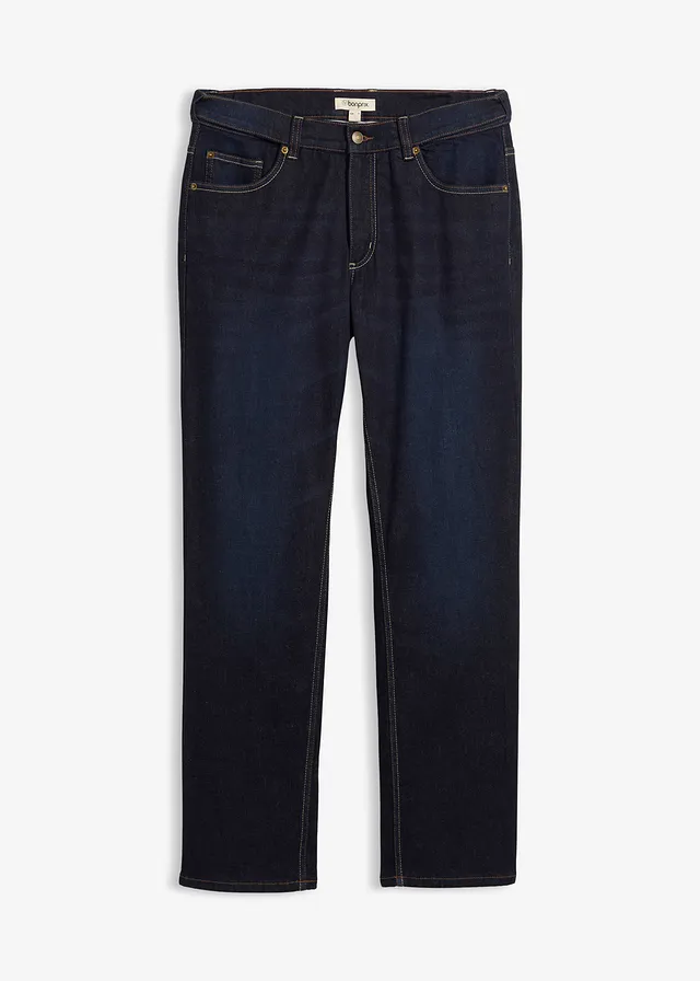 Jean regular extensible avec doublure chaude en jersey et taille élastiquée, droit
