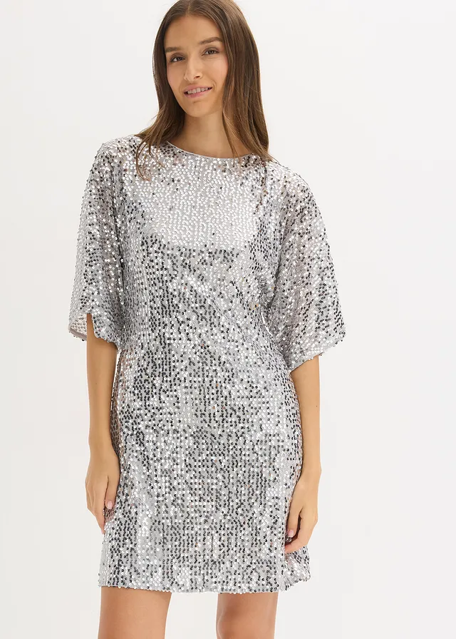 Robe à sequins et détail nœud • argenté • product-page.page-title-suffix