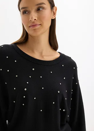 Rochie tricotată din amestec moale de viscoză • negru • magazin bonprix