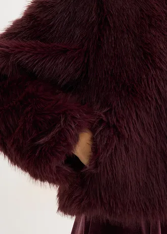 Műszőrme dzseki • borvörös • bonprix áruház