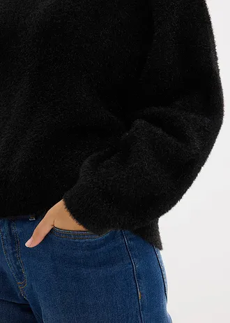 Sweter z cienkiej dzianiny • czarny • sklep bonprix