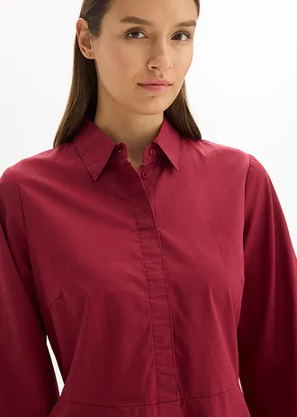 Košilové šaty z čisté bavlny • švestkově červená • bonprix obchod