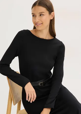 Rochie din jerse • negru • magazin bonprix