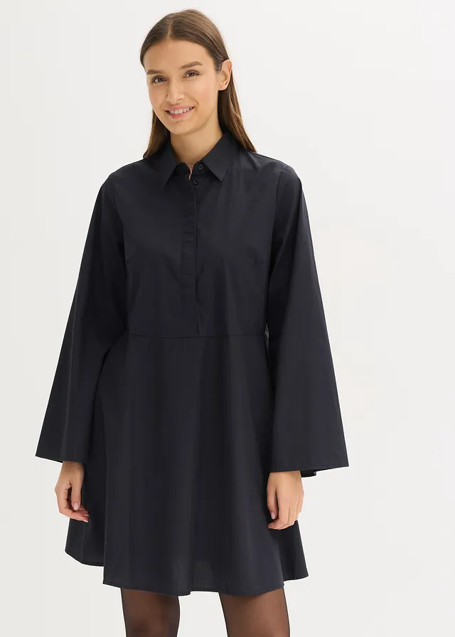 Robe-chemise 100% coton • noir • product-page.page-title-suffix