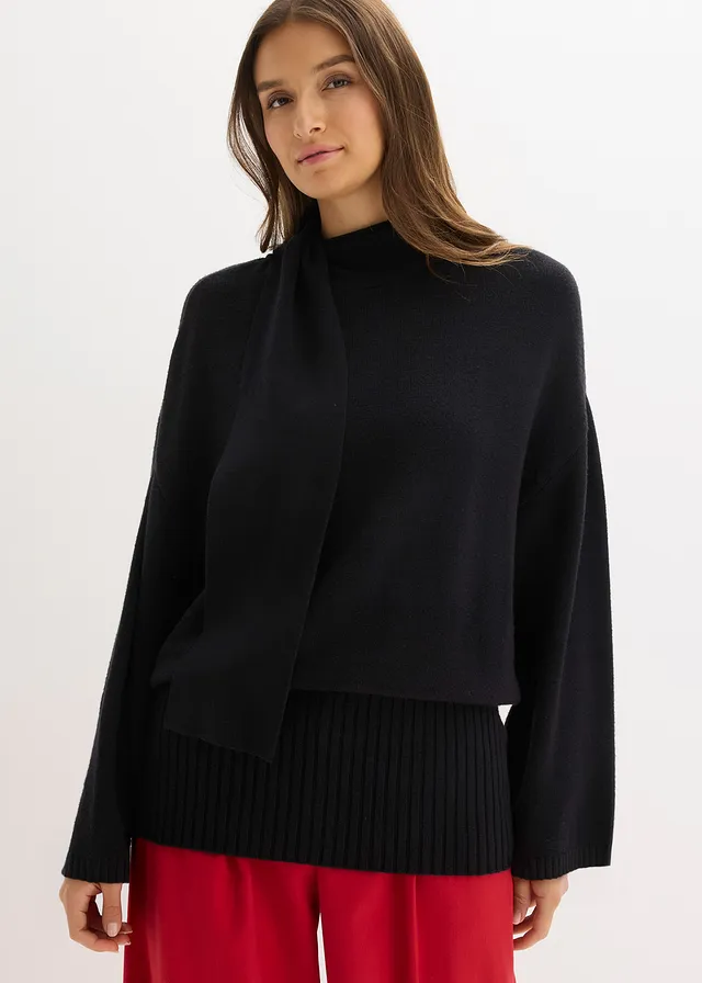 Pull oversize et doux en viscose majoritaire • noir • product-page.page-title-suffix