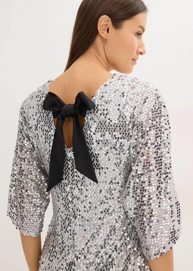 Robe à sequins et détail nœud • argenté • product-page.page-title-suffix