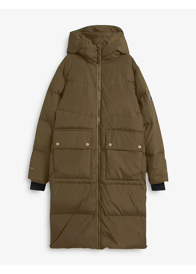 Péřový kabát s reflexními prvky • zemitá olivová • bonprix obchod