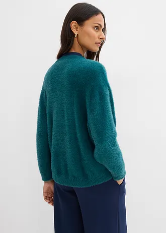 Gilet en maille, Couleur: vert pétrole