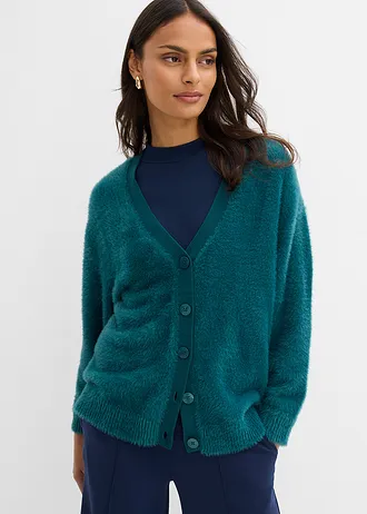 Gilet en maille, Couleur: vert pétrole