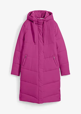 Doudoune avec capuche doublée sherpa, Couleur: fuchsia foncé