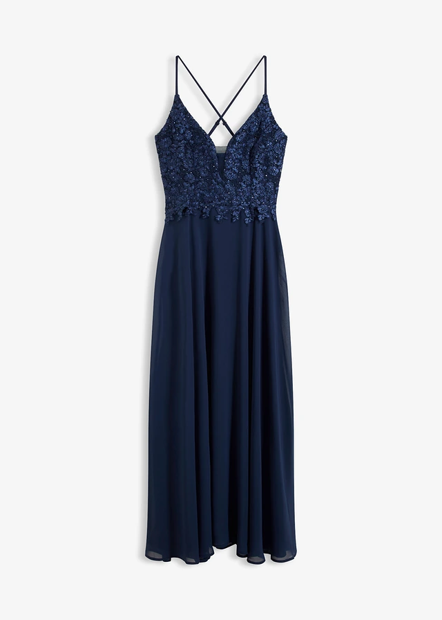Robe à fines bretelles, Couleur: bleu foncé