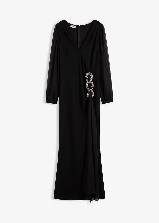 Rochie maxi cu aplicații cu ștrasuri