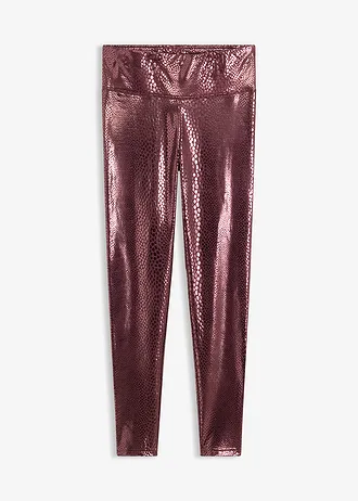 Legging en tissu enduit ultra-brillant, Couleur: bordeaux