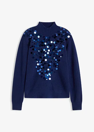 Pull à sequins • bleu nuit • Boutique bonprix