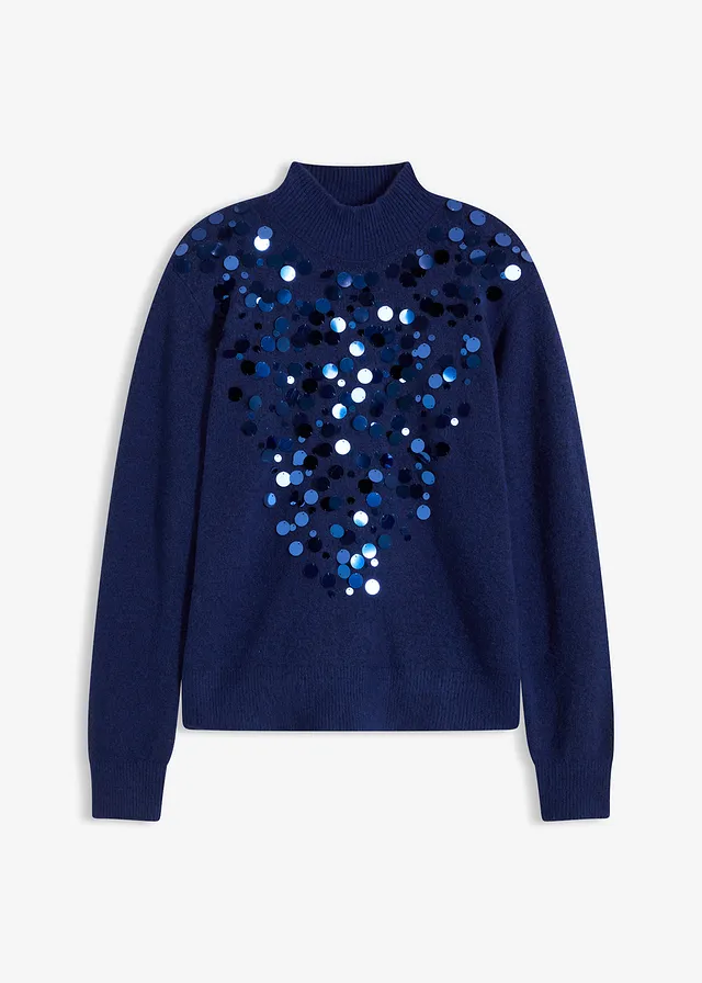 Pull à sequins • bleu nuit • Boutique bonprix