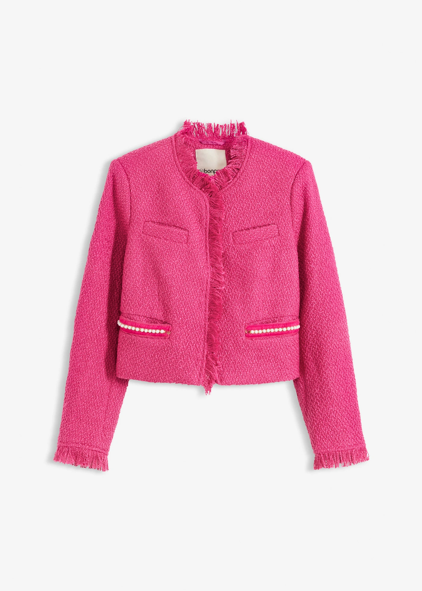 Blazer cropped en maille bouclette • magenta • Boutique bonprix