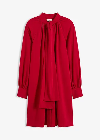 Robe-chemise à col lavallière • rouge piment • Boutique bonprix