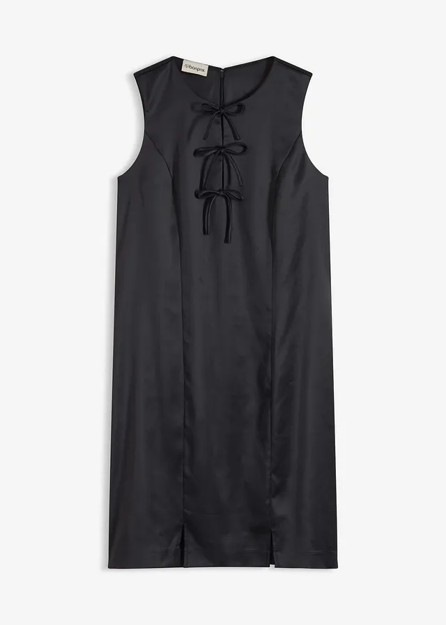 Robe courte en satin brillant, Couleur: noir