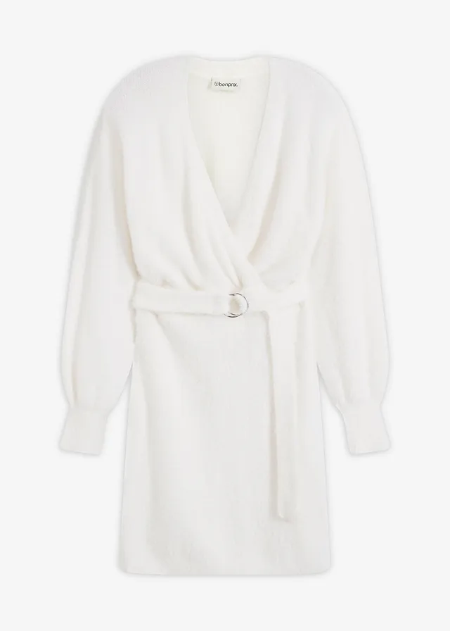 Gebreide jurk met accessoire • wit • bonprix online shop