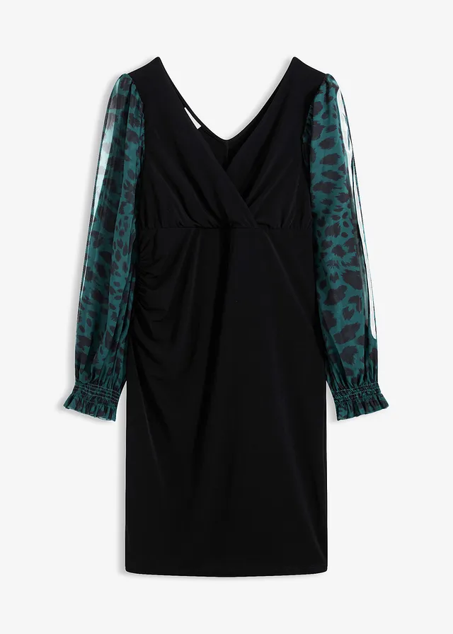 Rochie mini pe corp, cu decupaje la mâneci