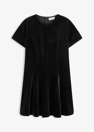 Rochie mini din catifea delicată • negru • magazin bonprix