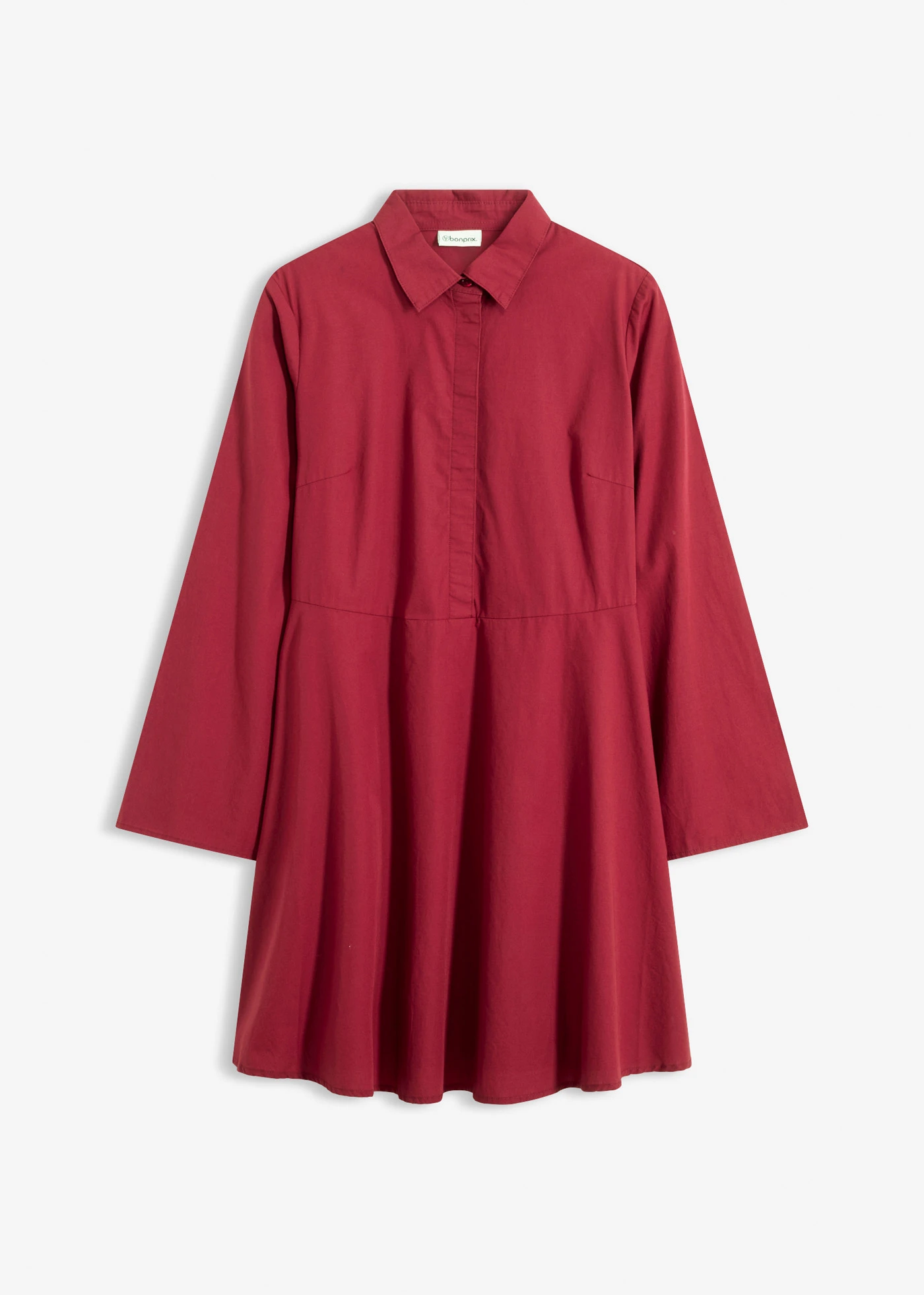 Košilové šaty z čisté bavlny • švestkově červená • bonprix obchod