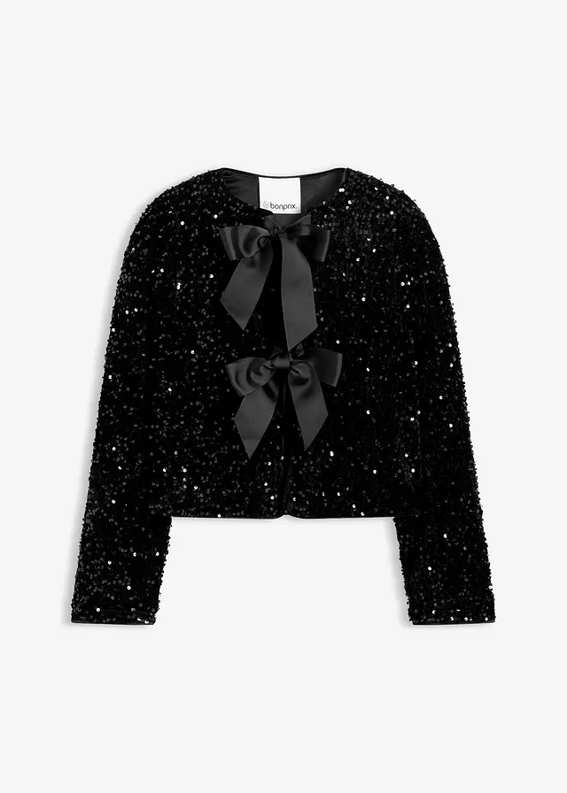 Veste courte à sequins, Couleur: noir