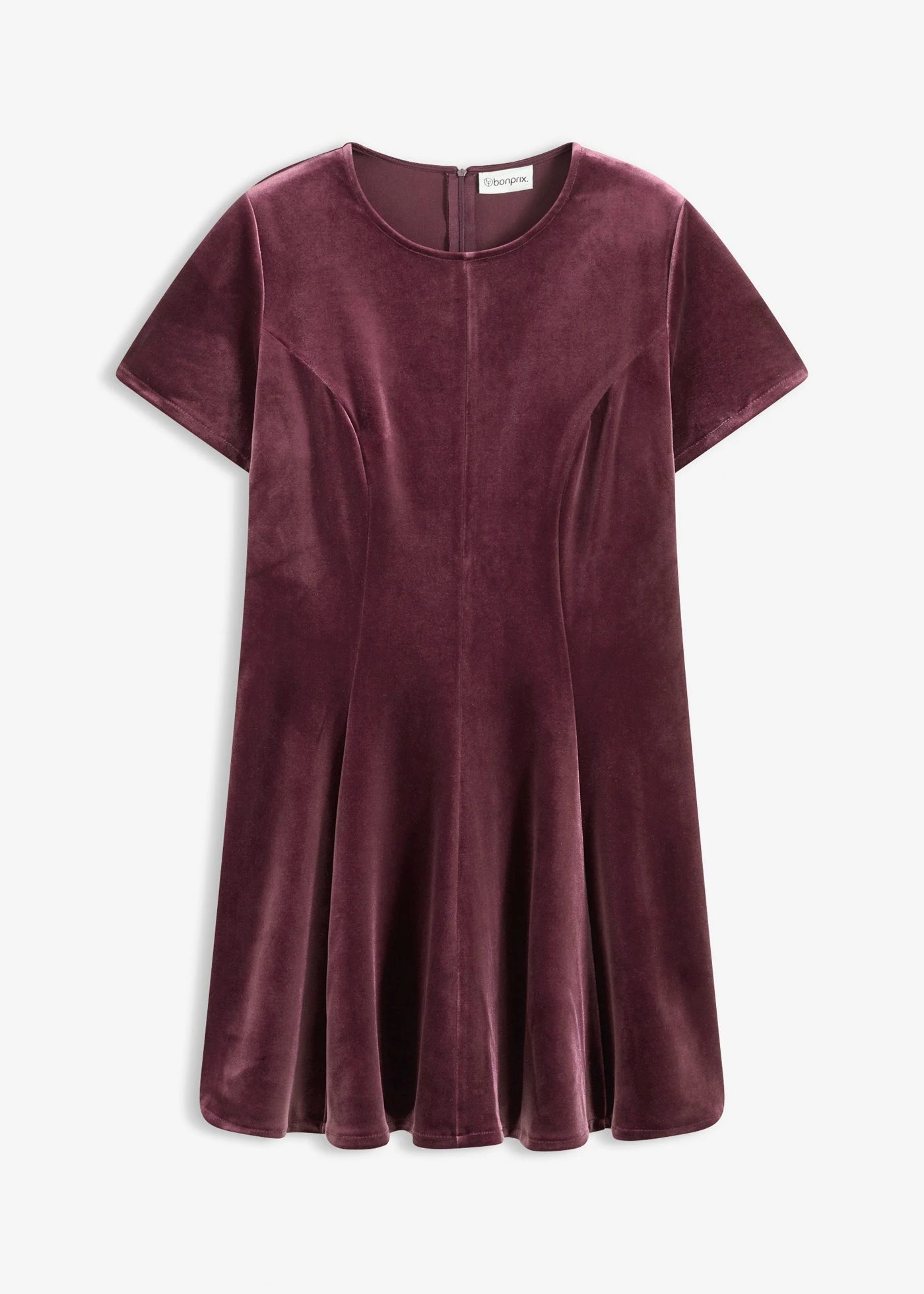 Sukienka mini z miękkiego aksamitu • czerwony winny • sklep bonprix