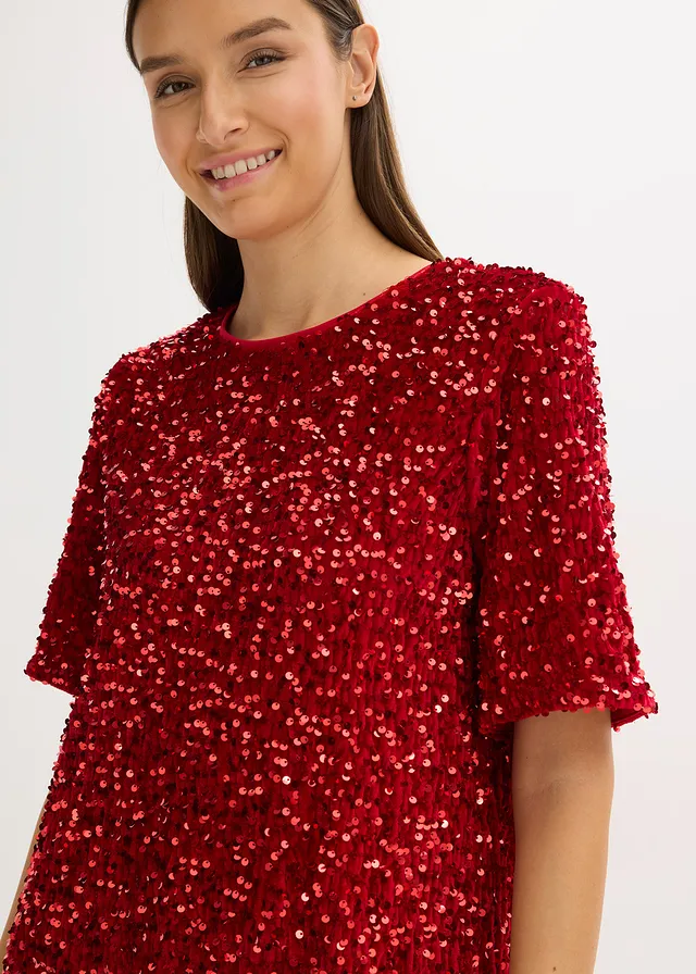 Robe courte à sequins • rouge piment • product-page.page-title-suffix