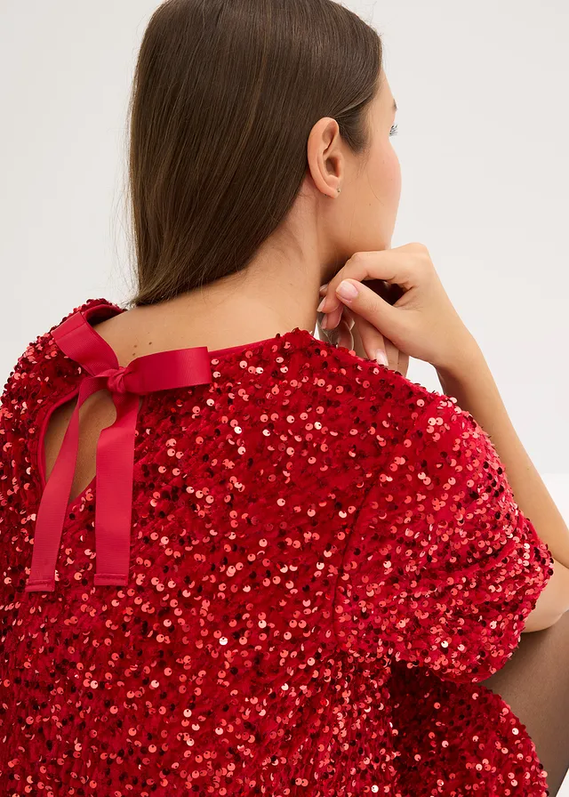 Robe courte à sequins • rouge piment • product-page.page-title-suffix