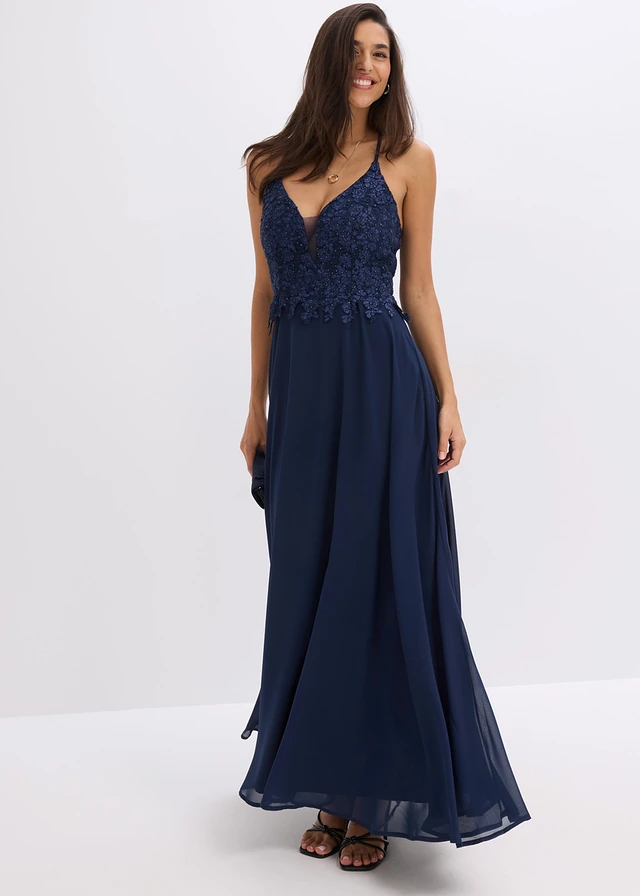 Robe à fines bretelles, Couleur: bleu foncé