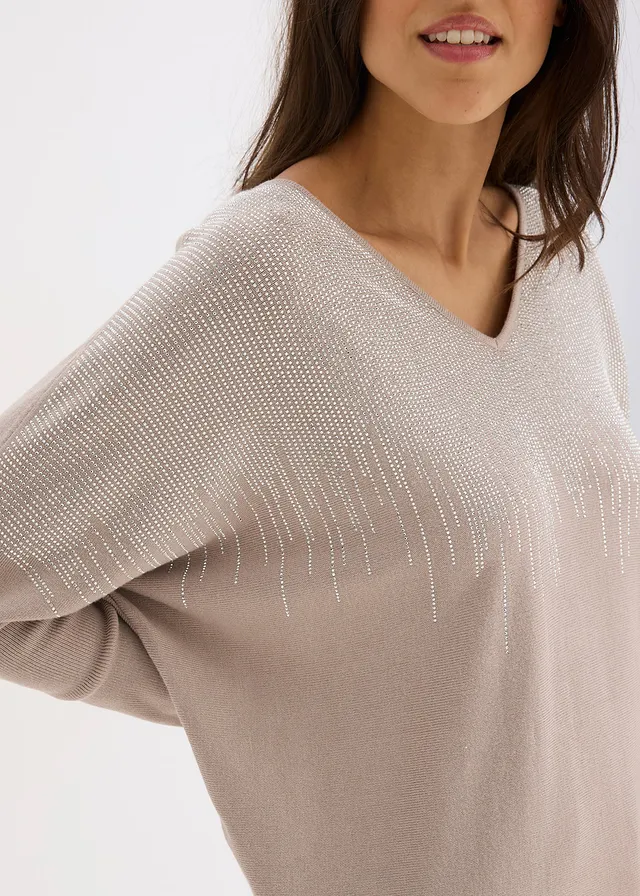 Pull en fine maille avec strass • grès • product-page.page-title-suffix