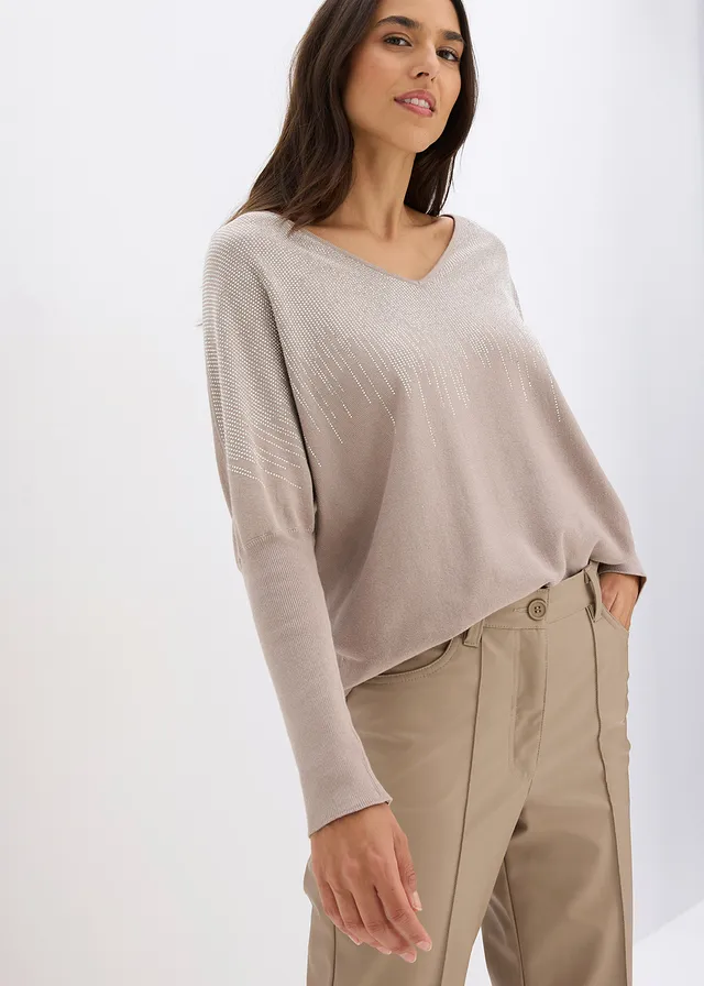 Pull en fine maille avec strass • grès • product-page.page-title-suffix