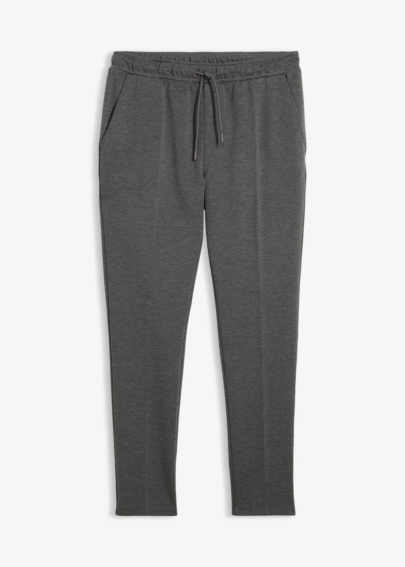 Eleganckie spodnie z dodatkiem stretchu, z wygodnym pasem, slim fit • szary melanż • sklep bonprix