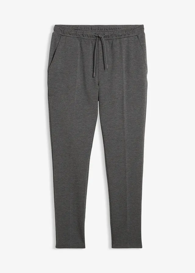 Elegantní super strečové kalhoty s pohodlným pasem, Slim Fit • šedý melír • bonprix obchod
