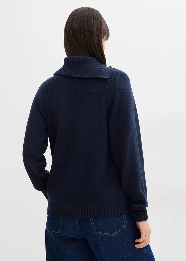 Pull asymétrique, Couleur: bleu foncé