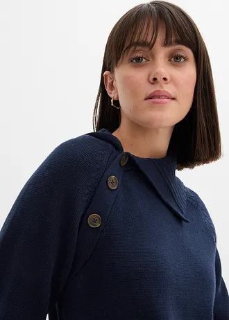 Pulover asimetric • bleumarin • magazin bonprix