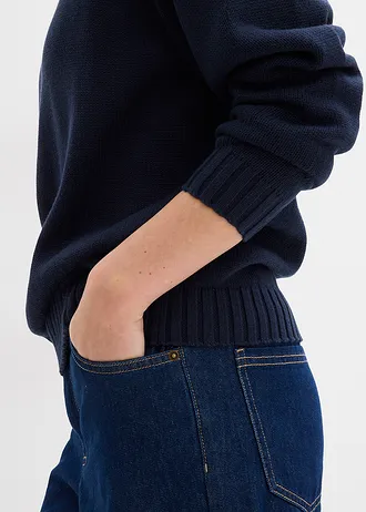 Pulover asimetric • bleumarin • magazin bonprix