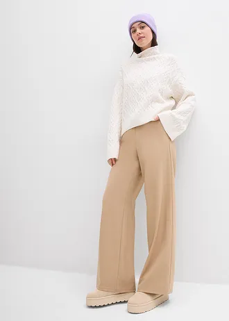 Pulover cu model tricotat în torsade • alb perlat melanj • magazin bonprix