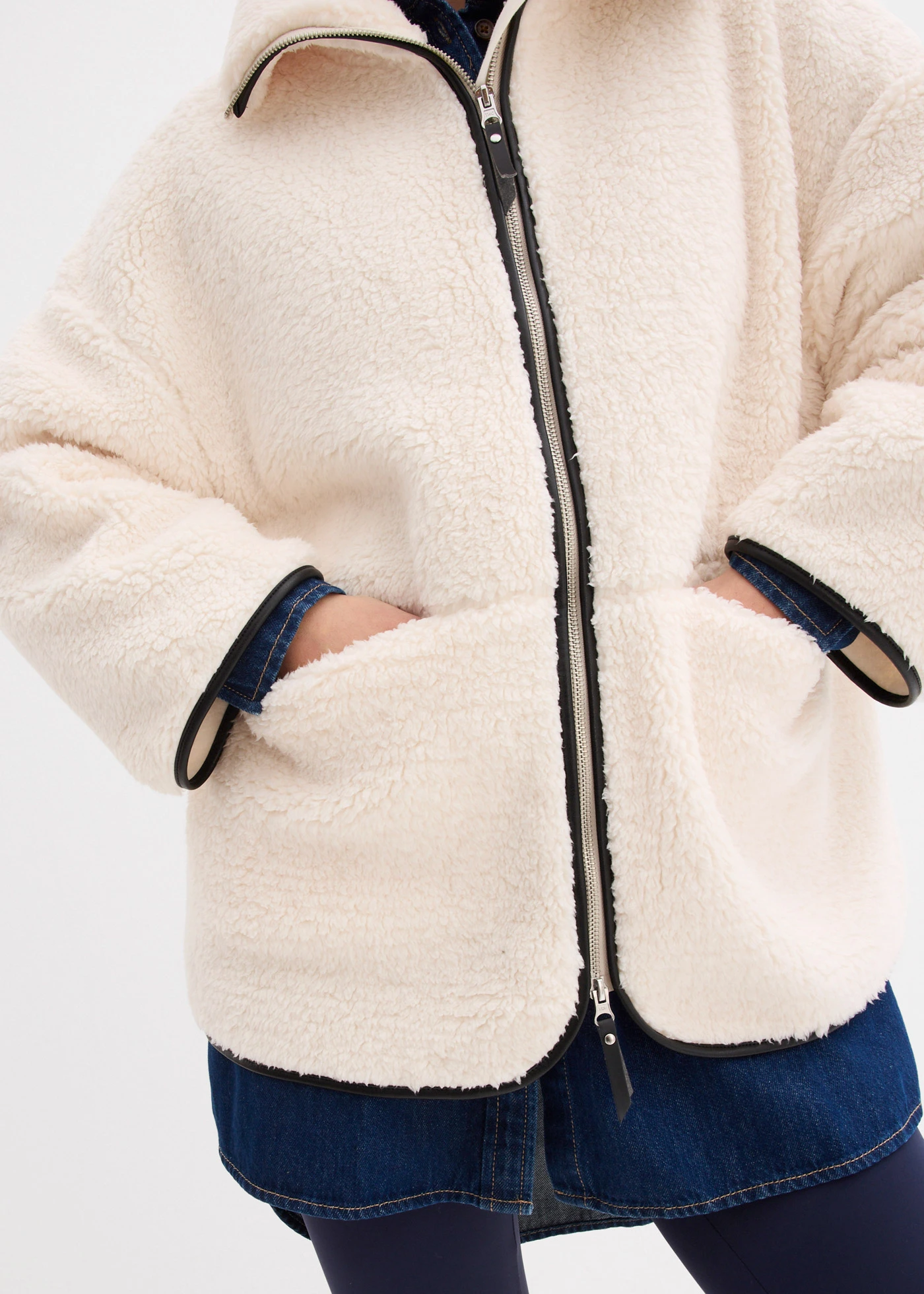 Oversize flísová bunda Teddy • perlovo biela • obchod bonprix