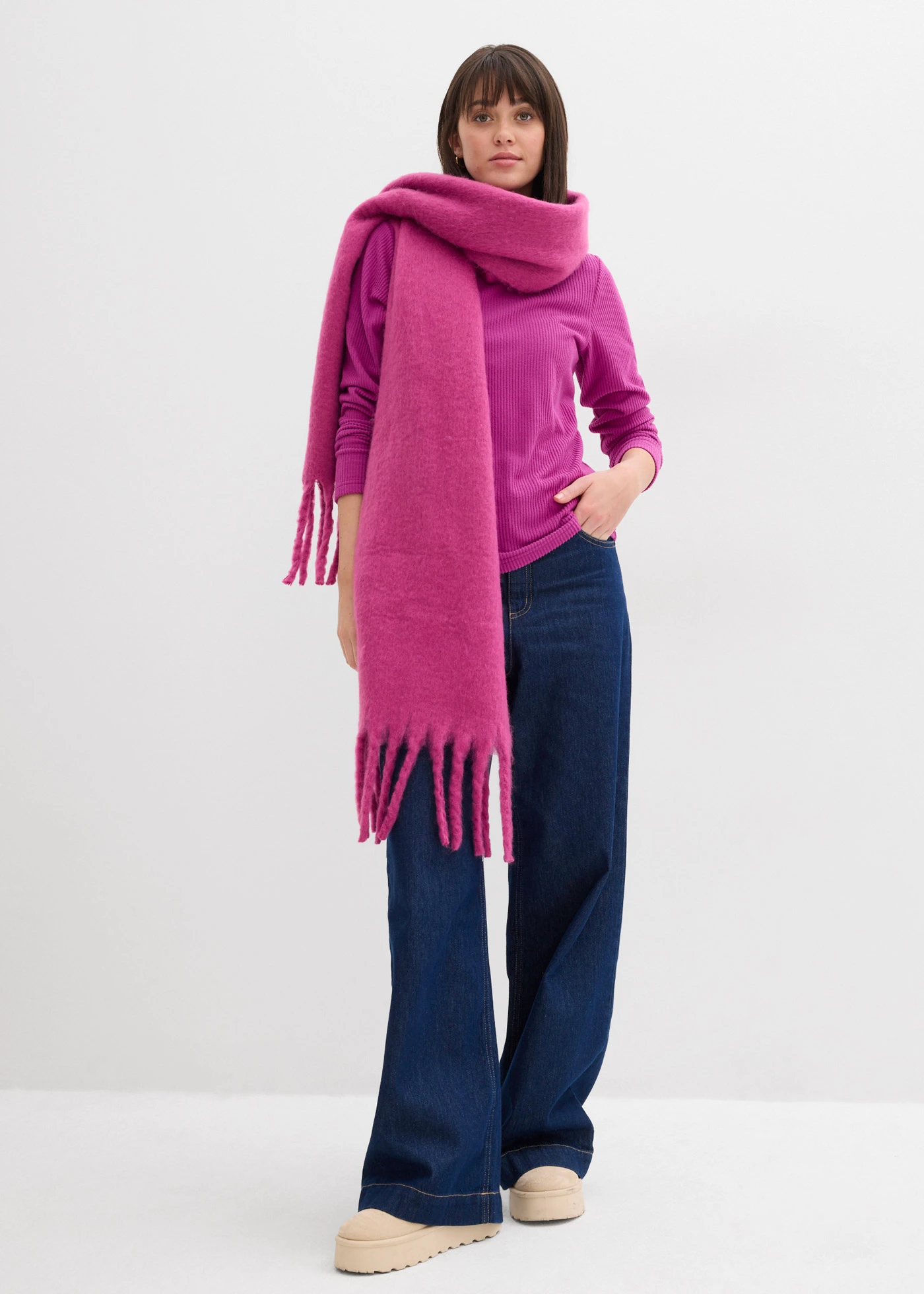 Bluză termo cu guler înalt • fucsia închis • magazin bonprix