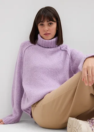 Gruby sweter oversize • kremowy bez • sklep bonprix