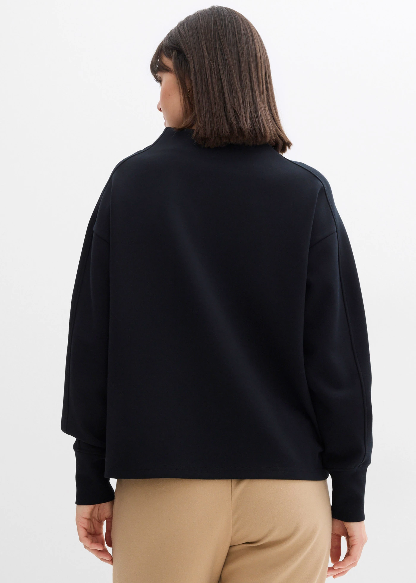 Bluză casual oversize din material scuba moale • negru • magazin bonprix