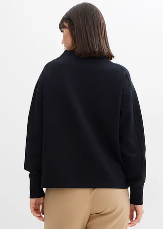 Mikina oversize z mäkkého scuba materiálu • čierna • obchod bonprix