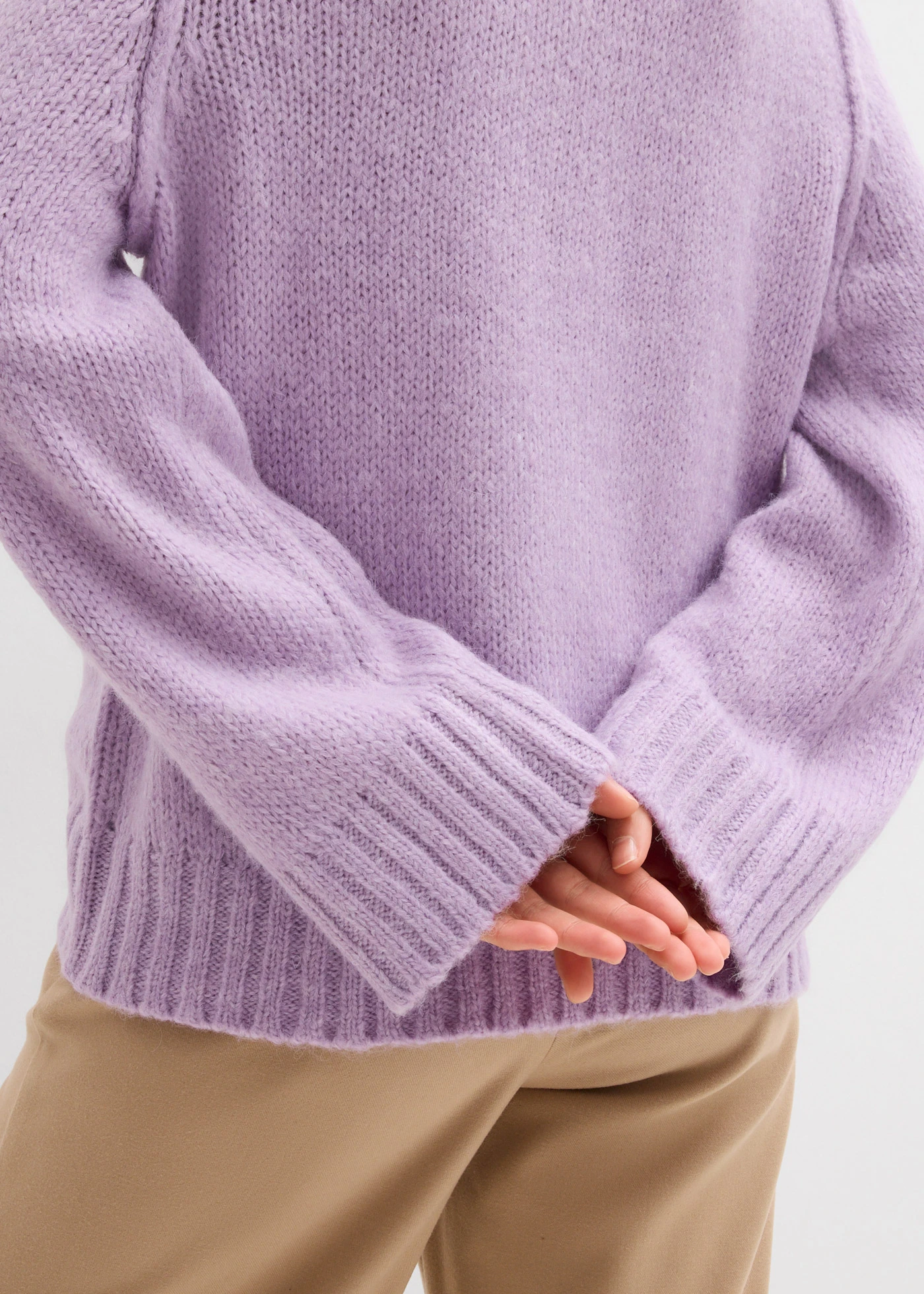 Gruby sweter oversize • kremowy bez • sklep bonprix